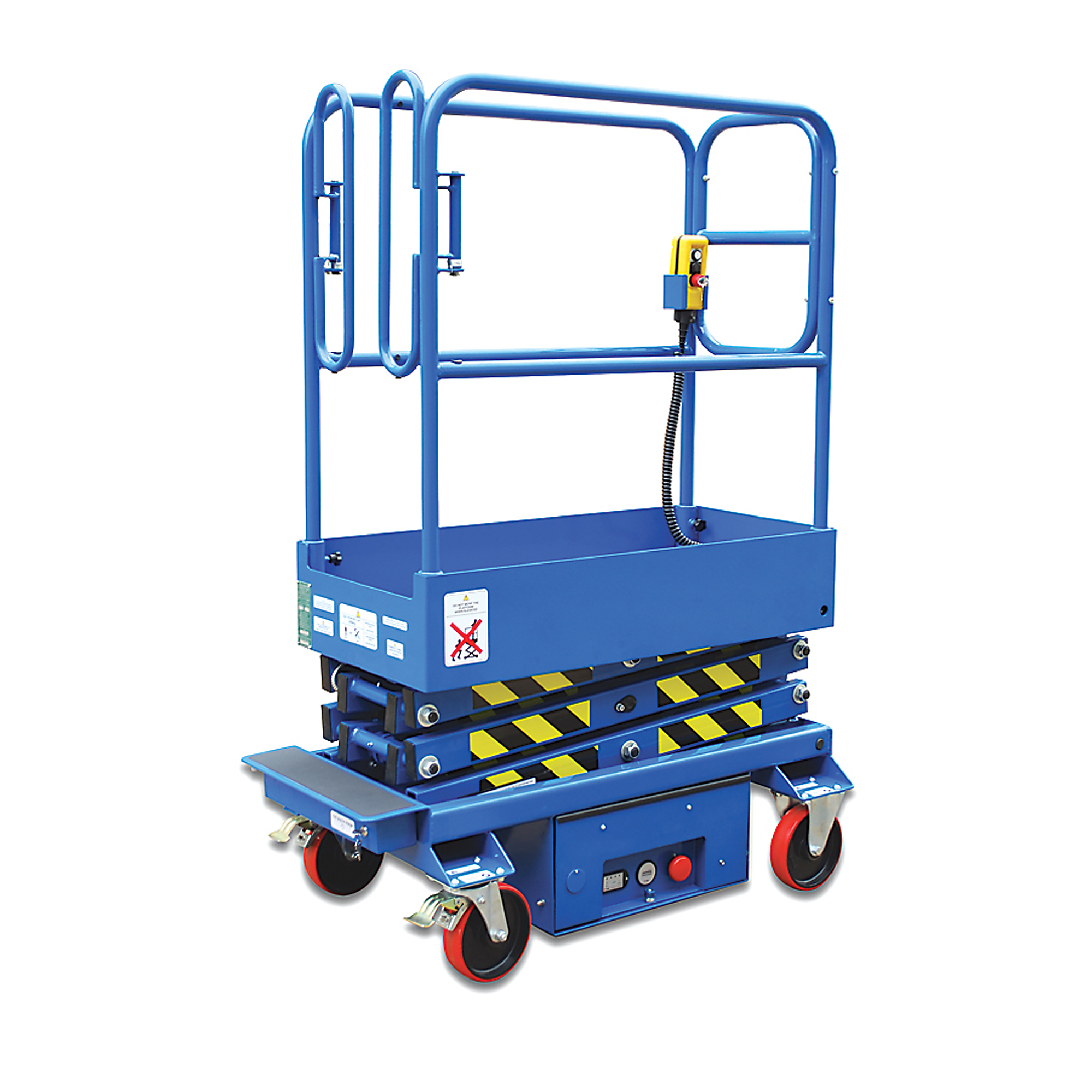 Vestil Steel Electric Order Picker - 500-Lb. Capacity, Bubble Levels, Safety Stops, Blue, Model# EOP-500